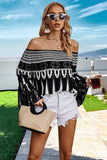Women’s Geo Graphic Off Shoulder Butterfly Sleeve Blouse | Zarnesh