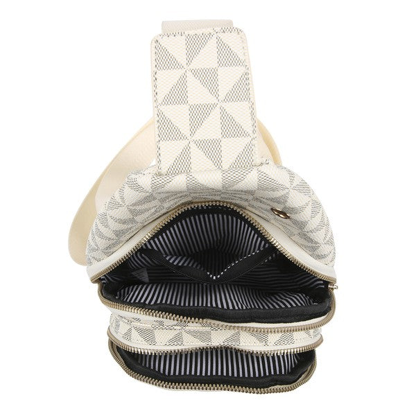 Women’s Geometric Pattern Backpack Crossbody Sling Bag | Zarnesh