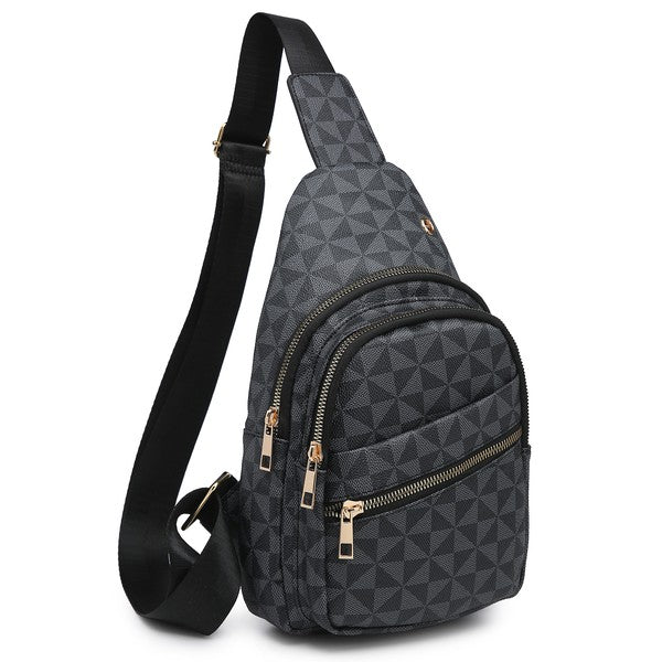 Women’s Geometric Pattern Backpack Crossbody Sling Bag | Zarnesh