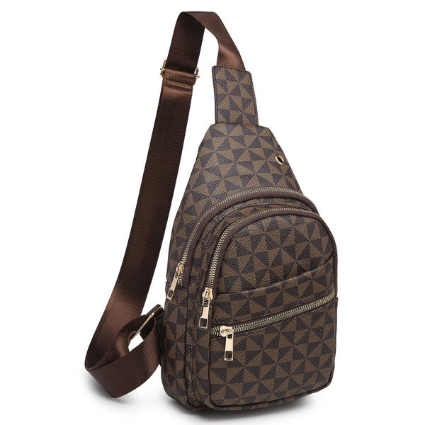 Women’s Geometric Pattern Backpack Crossbody Sling Bag | Zarnesh