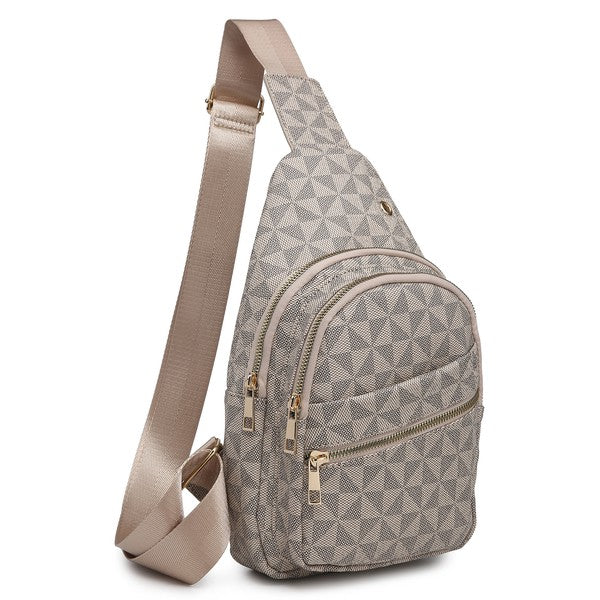 Women’s Geometric Pattern Backpack Crossbody Sling Bag | Zarnesh
