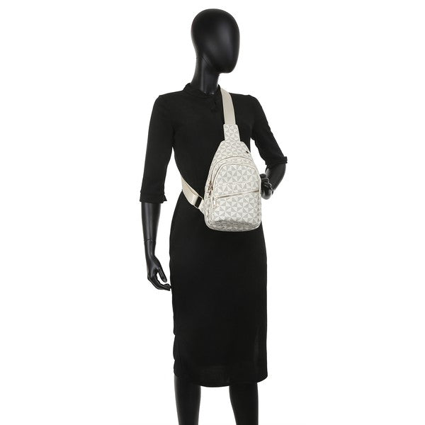 Women’s Geometric Pattern Backpack Crossbody Sling Bag | Zarnesh