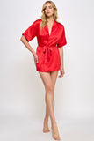 Women’s Getting Ready Satin Kimono Robe with Belt | Zarnesh