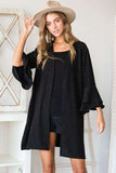 Women's Glitter Bell Sleeve Open Front Kimono Cardigan | Zarnesh