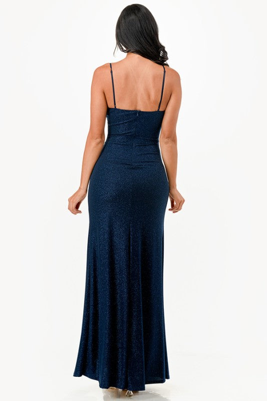 Women’s Glitter ITY Bodycon Side Slit Party Maxi Dress | Zarnesh