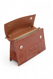Women's Glossy Faux Leather Embossed Top Handle Swing Bag | Zarnesh