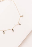 Women's Gold Minimal Rectangle Rhinestone Anklet| Zarnesh