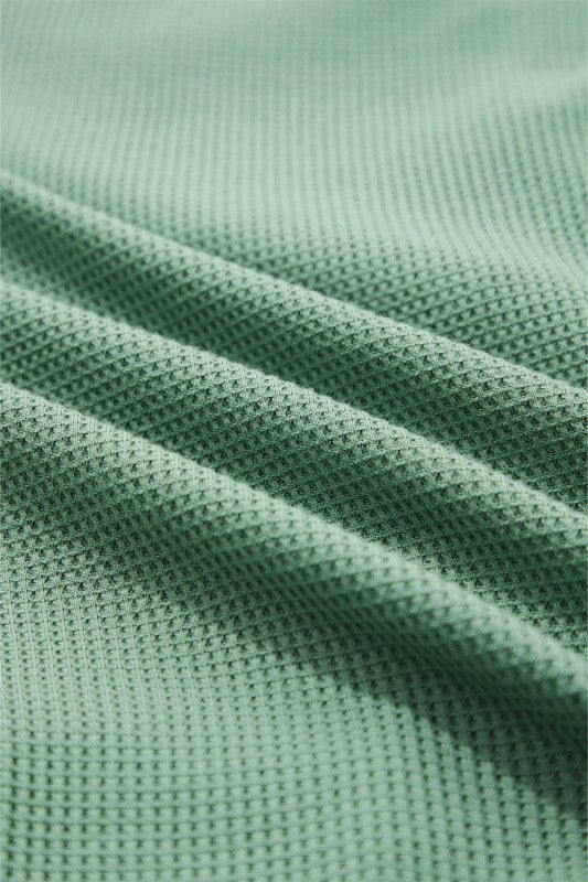 Women’s Patchwork Waffle Chest Pocket Knit Button-Up Shirt | Zarnesh