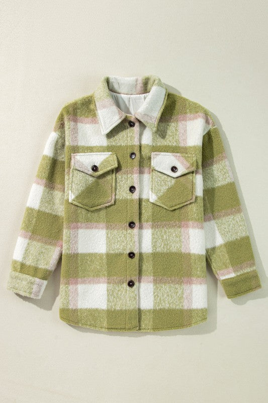 Women’s Plaid Button-Up Flap Pockets Shacket | Zarnesh