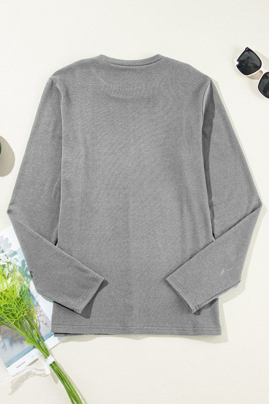 Women’s Solid Long Sleeve Reverse Seam Crew Neck Top | Zarnesh