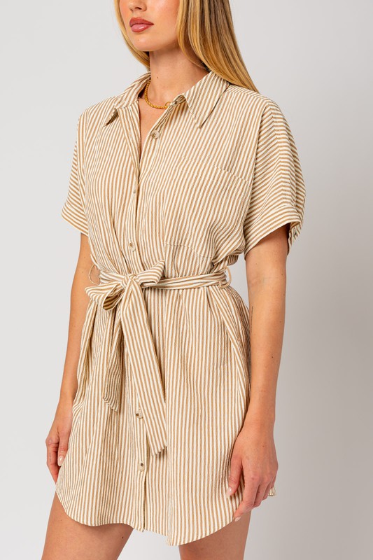 Women Tia Half Sleeve Button Down Shirt Dress | Zarnesh
