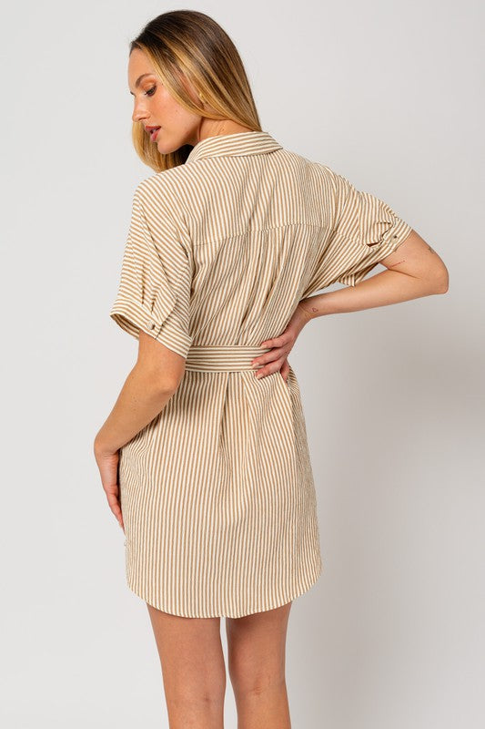 Women Tia Half Sleeve Button Down Shirt Dress | Zarnesh