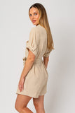 Women Tia Half Sleeve Button Down Shirt Dress | Zarnesh