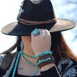 Women's Handmade Chunky Turquoise Beads Bracelet | Zarnesh