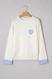 Women’s Heart Embroidered Gingham Crewneck Sweater | Zarnesh