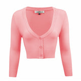 Women's High-Quality Spandex Knit&nbsp;Cropped Bolero 3/4 Sleeve Cardigan | Zarnesh

Embrace a stylish, vintage-inspired look with the&nbsp;Women's Cropped Bolero 3/4 Sleeve Cardigan. This lightweight, button-down cardigan features a flattering V-neck and 3/4 sleeves, perfect for layering over dresses, skirts, or tops. Its cropped fit hits just above the waist, adding a playful touch to any outfit. Made from a high-quality spandex knit, it offers both comfort and style, making it ideal for various occasions