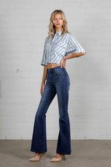 Women High Rise Wider Flare Jeans | Zarnesh