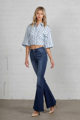 Women High Rise Wider Flare Jeans | Zarnesh