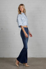 Women High Rise Wider Flare Jeans | Zarnesh