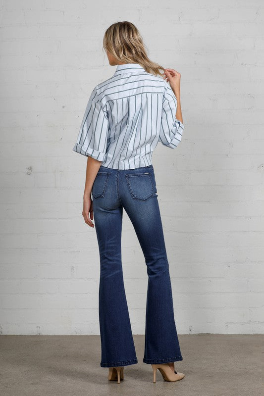 Women High Rise Wider Flare Jeans | Zarnesh