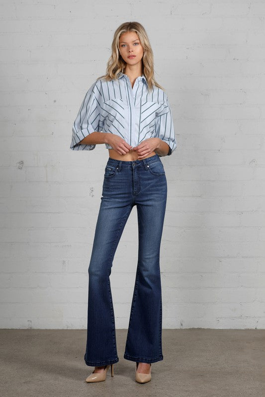Women High Rise Wider Flare Jeans | Zarnesh