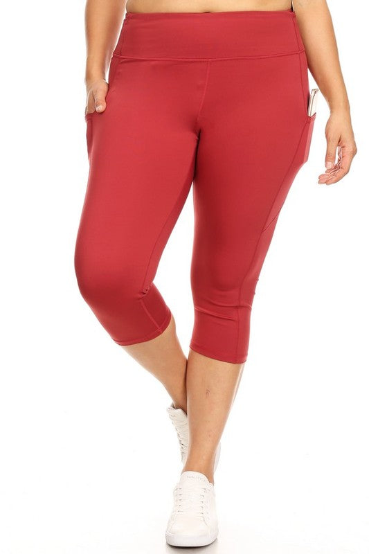 Women High Waist Tech Pocket Workout Capri Leggings | Zarnesh