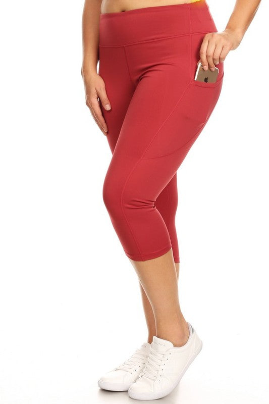 Women High Waist Tech Pocket Workout Capri Leggings | Zarnesh