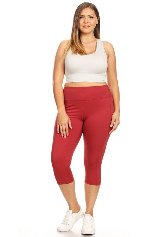 Women High Waist Tech Pocket Workout Capri Leggings | Zarnesh