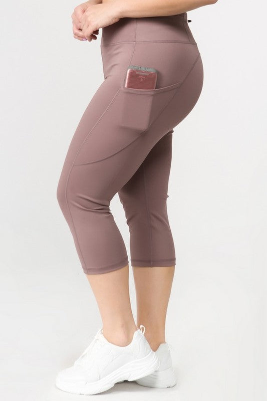 Women High Waist Tech Pocket Workout Capri Leggings | Zarnesh