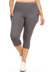 Women High Waist Tech Pocket Workout Capri Leggings | Zarnesh