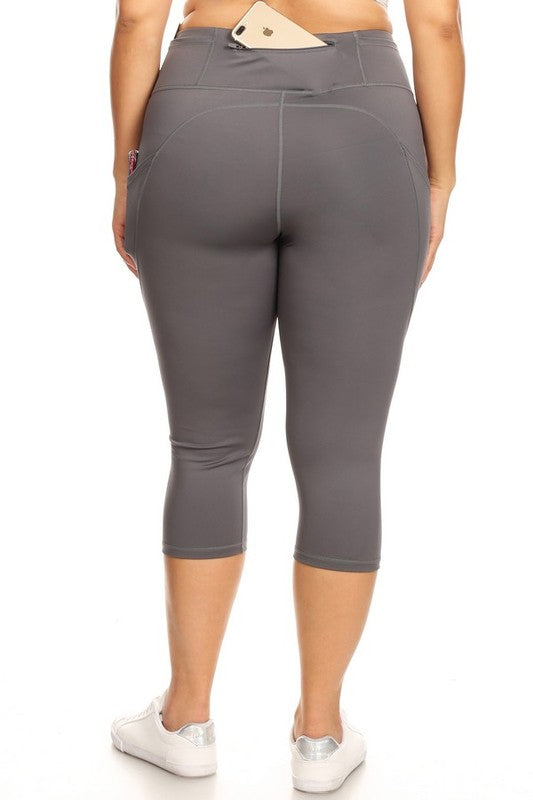 Women High Waist Tech Pocket Workout Capri Leggings | Zarnesh