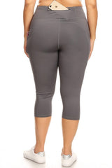 Women High Waist Tech Pocket Workout Capri Leggings | Zarnesh