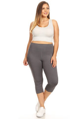 Women High Waist Tech Pocket Workout Capri Leggings | Zarnesh