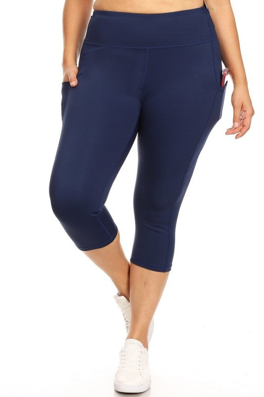 Women High Waist Tech Pocket Workout Capri Leggings | Zarnesh