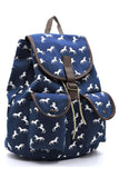 Women’s Horse Printed Canvas Backpack | Zarnesh