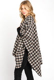 Women's Houndstooth Print Ruana Wrap Poncho Cardigan | Zarnesh