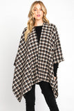 Women's Houndstooth Print Ruana Wrap Poncho Cardigan | Zarnesh
