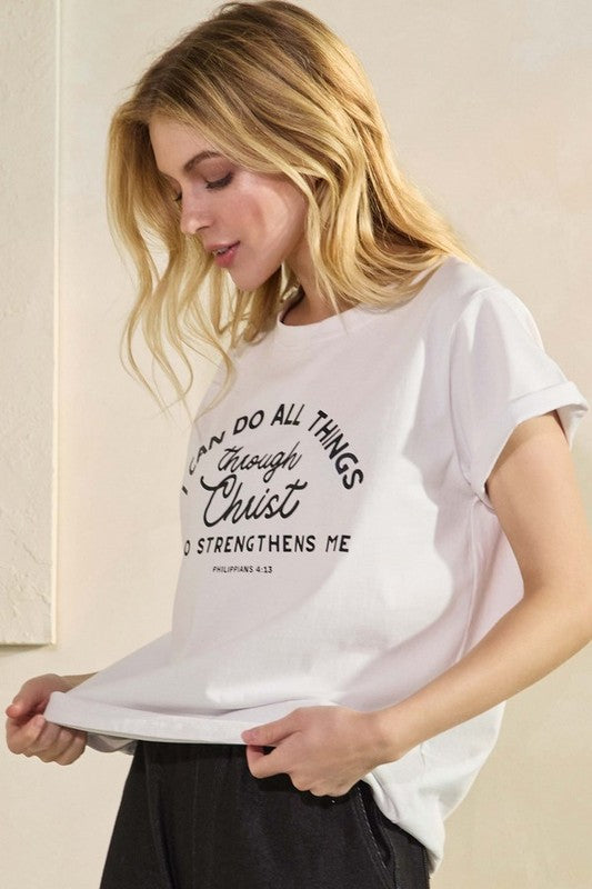 Women’s I Can Do All Things Graphic Cotton T-Shirt | Zarnesh