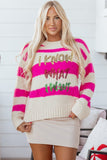 Women’s I Know What I Want Striped Sequin Oversized Sweater | Zarnesh