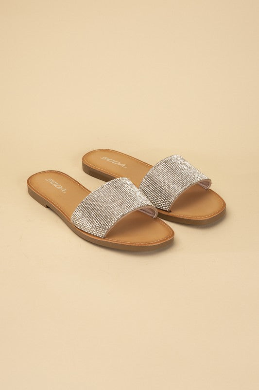  Women’s JUSTICE-S Rhinestone Slides | Zarnesh