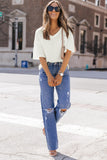 Women’s Jennifer Waffle Knit Drop Shoulder Loose Top | Zarnesh