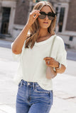 Women’s Jennifer Waffle Knit Drop Shoulder Loose Top | Zarnesh