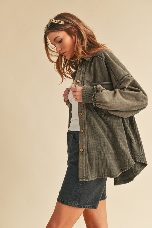 Women's Judie Oversized Collared Front Pockets Jacket | Zarnesh