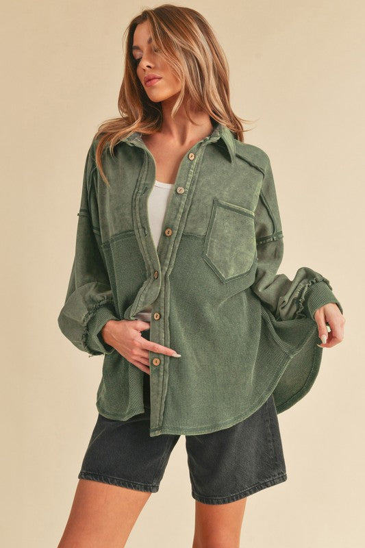 Women's Judie Oversized Collared Front Pockets Jacket | Zarnesh