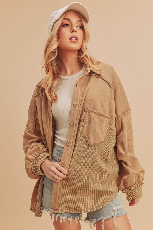 Women's Judie Oversized Collared Front Pockets Jacket | Zarnesh