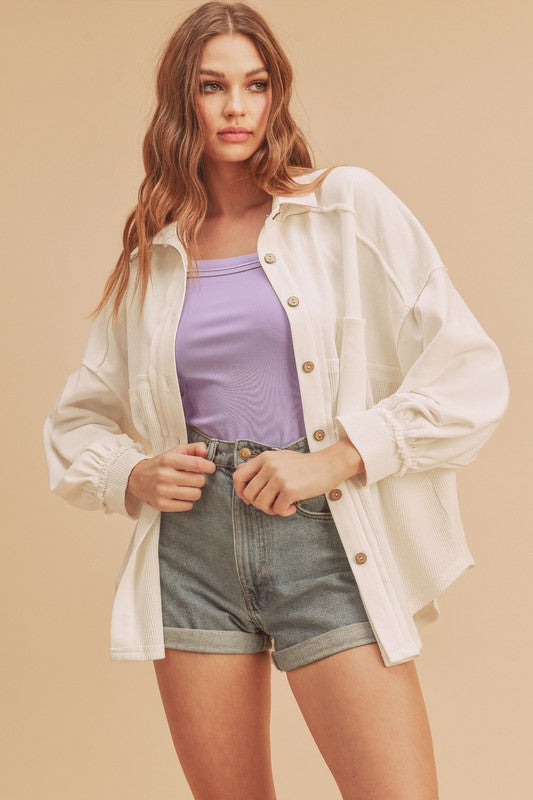Women's Judie Oversized Collared Front Pockets Jacket | Zarnesh
