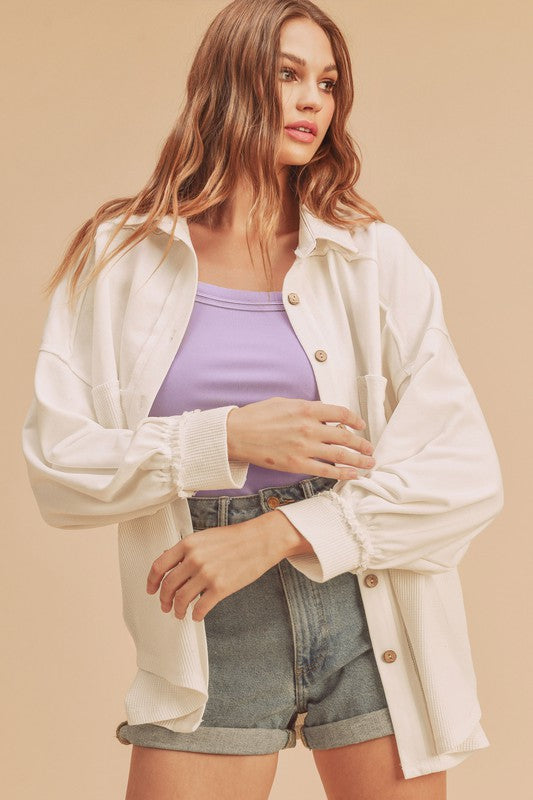 Women's Judie Oversized Collared Front Pockets Jacket | Zarnesh