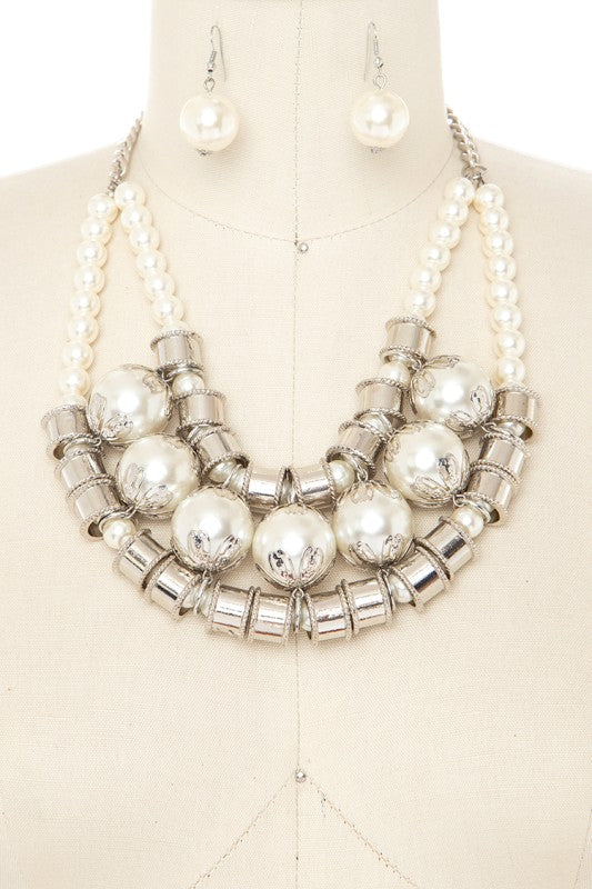 Women’s Jumbo Beads Statement Bib Necklace Set | Zarnesh