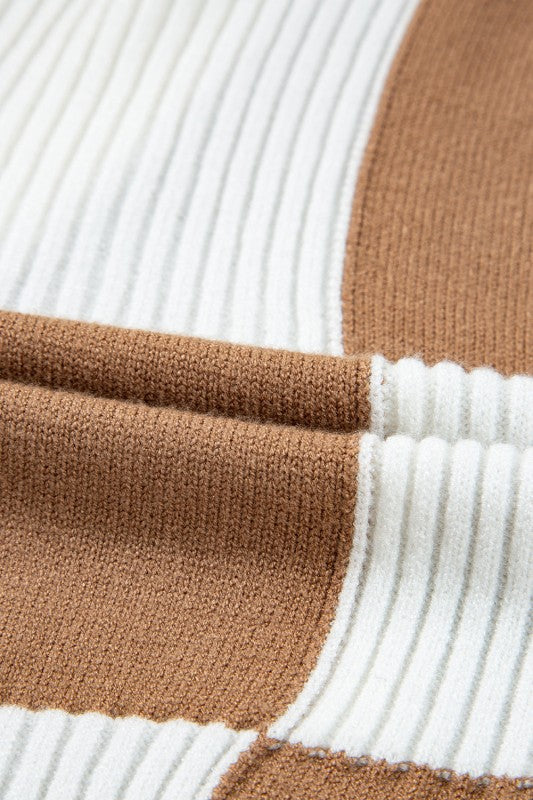 Women’s Checker Buttoned V-Neck Cardigan Sweater | Zarnesh