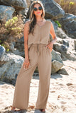 Women's Kinslee Buttoned Vest Drawstring Wide Leg Pants | Zarnesh